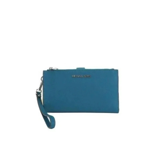 Michael kors Double Zip Wristlet Wallet Phone Purse Lagoon - Picture 1 of 6